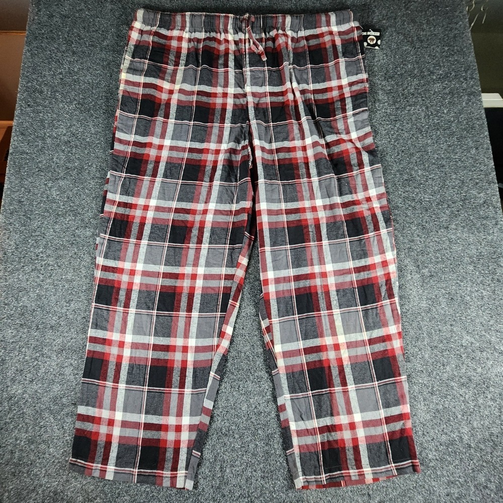 Joe Boxer Men 2XL Pajama Pants Red And Gray Plaid Flannel 100%‎ Cotton Cozy